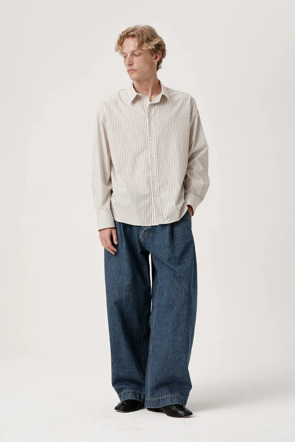 ASHA JASPER - Executive Shirt / Beige Lawn Stripe