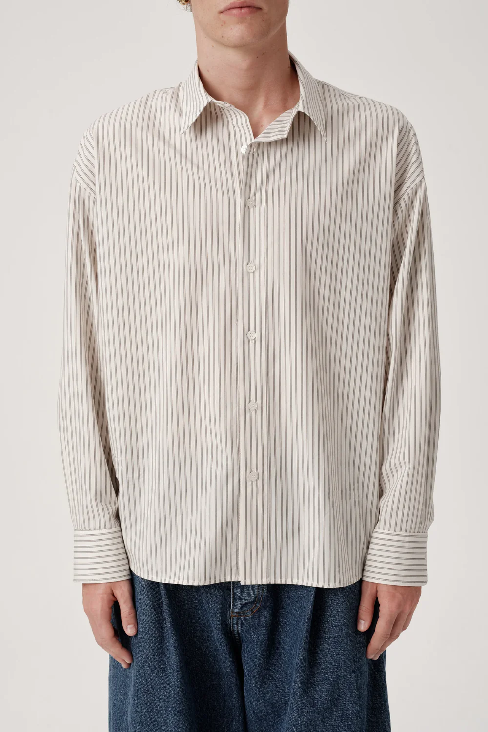 ASHA JASPER - Executive Shirt / Beige Lawn Stripe - Image 2