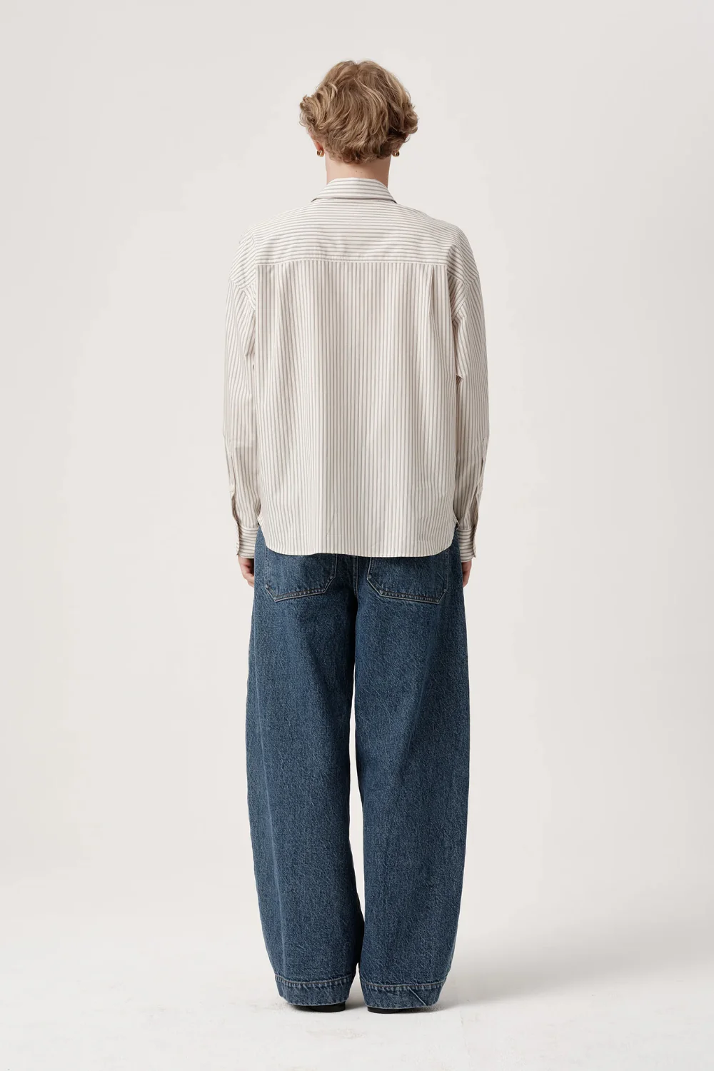 ASHA JASPER - Executive Shirt / Beige Lawn Stripe - Image 3