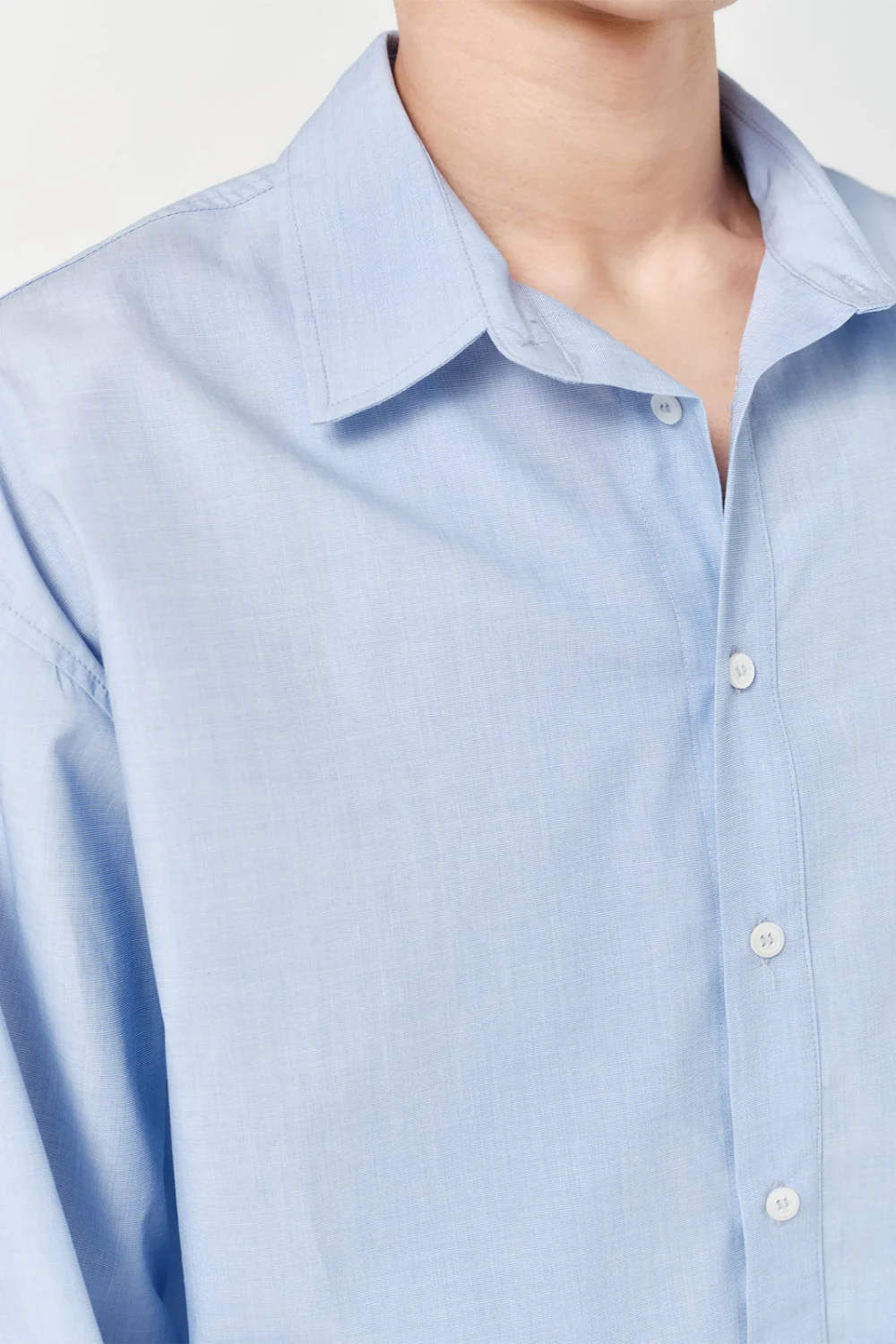 ASHA JASPER - Executive Shirt - Soft Blue Fil-à-fil - Image 4