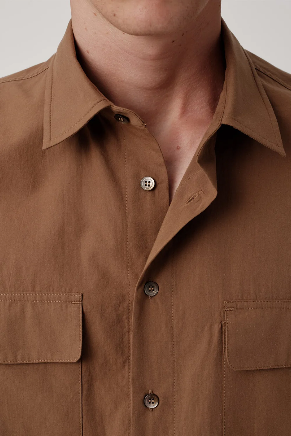 ASHA JASPER - Utility Shirt / Cocoa Broadcloth - Image 2