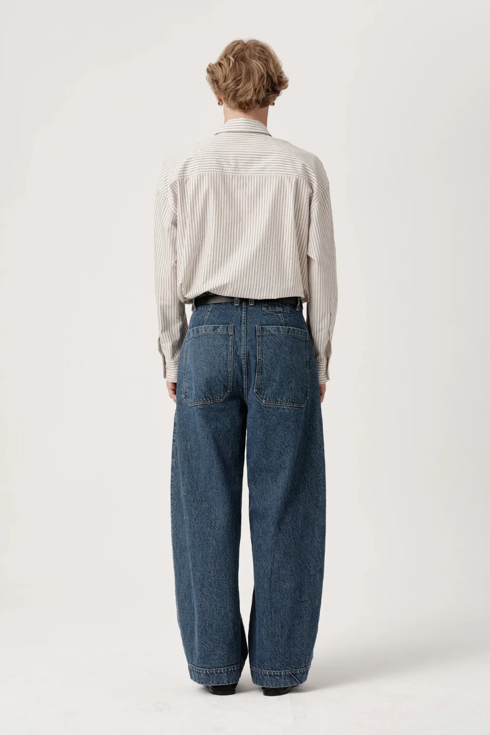 ASHA JASPER - Volume Italian Denim Trouser / Stonewashed Indigo - Image 3