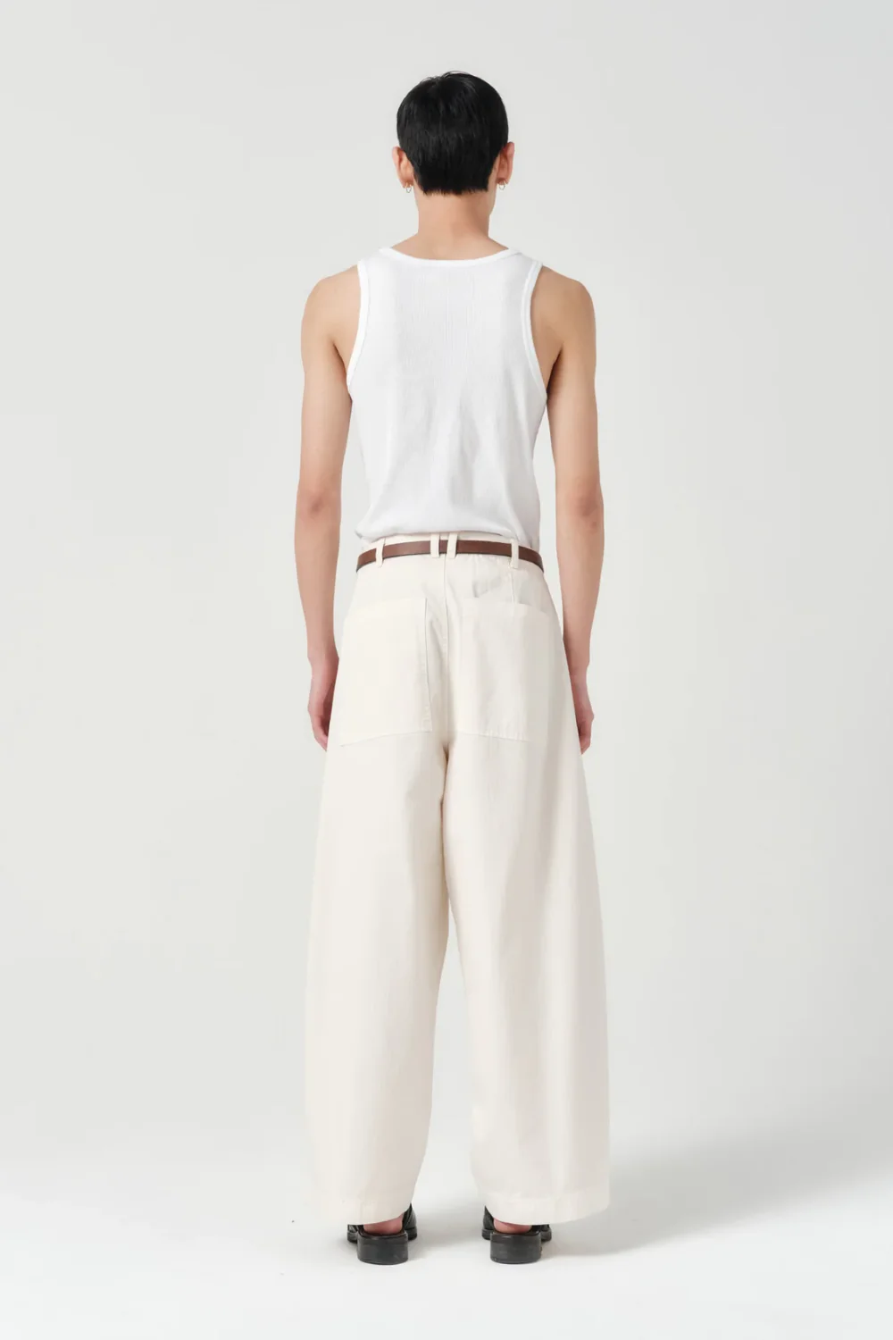 ASHA JASPER - Volume Trouser - Natural Herringbone - Image 3