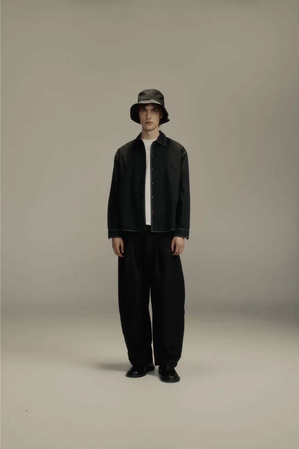 Porter James / Big Business Shirt Black Oxford + Contrast Stitch - Image 2