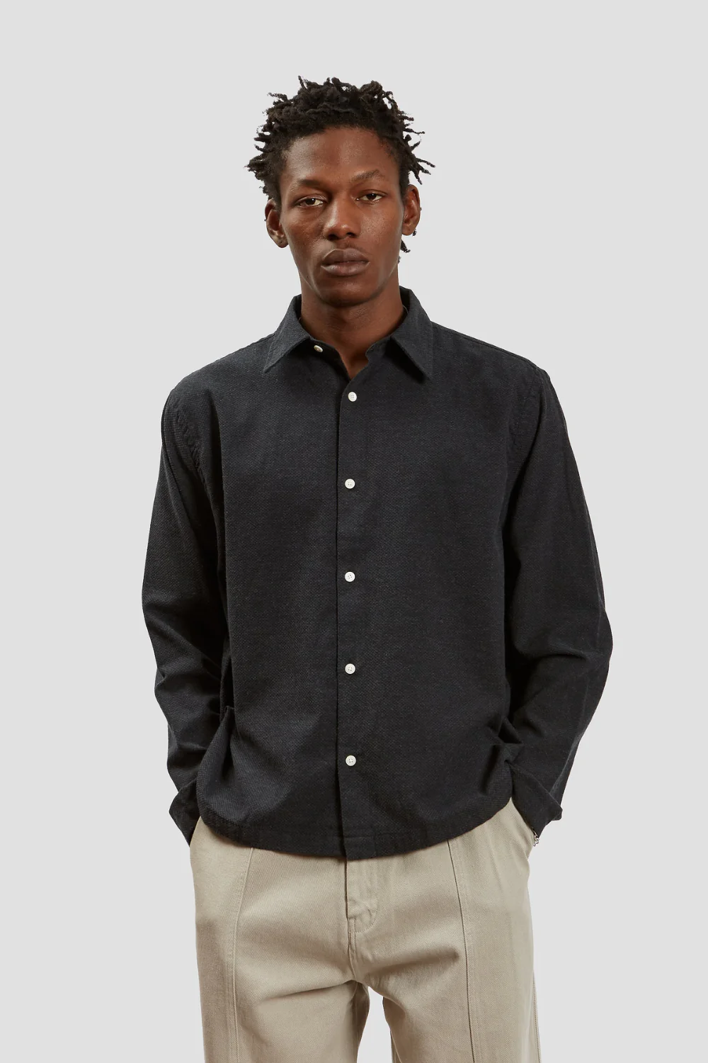 Fairly Normal / Box Shirt Cotton-Cashmere Grey