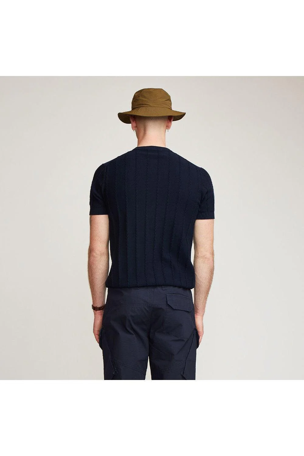 Brother Wolf Cable Tee Navy Blue - Image 3