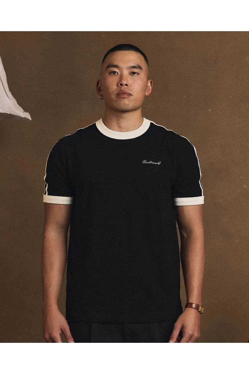Brotherwolf Ringer tee - Black - Image 4