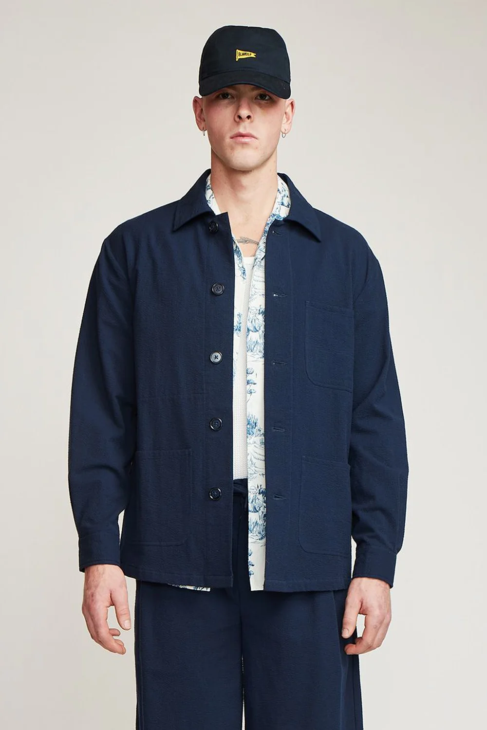 Brother Wolf Seersucker Navy