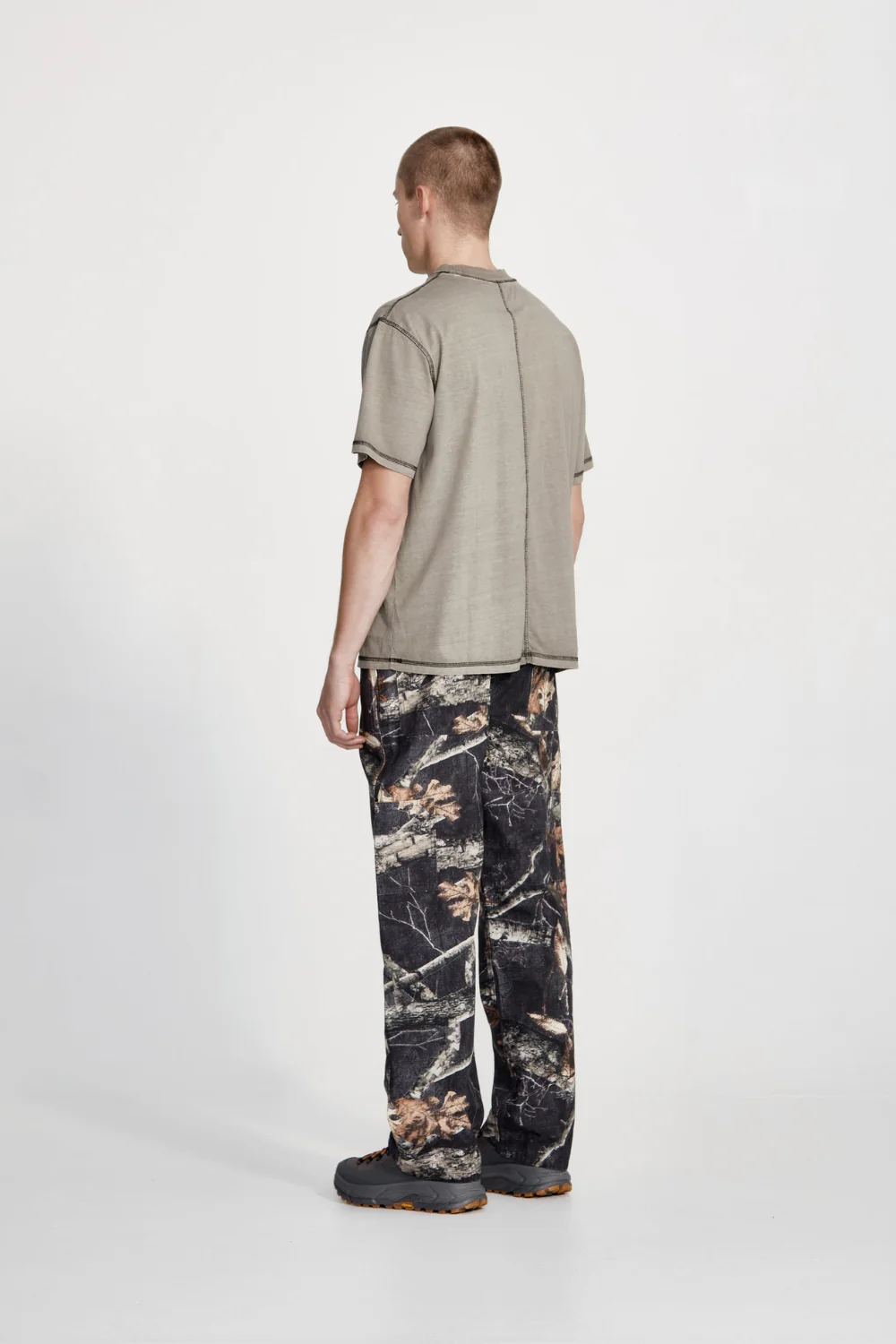 Commoners Cotton Jersey Studio Tee, Smoke With Black - Image 4