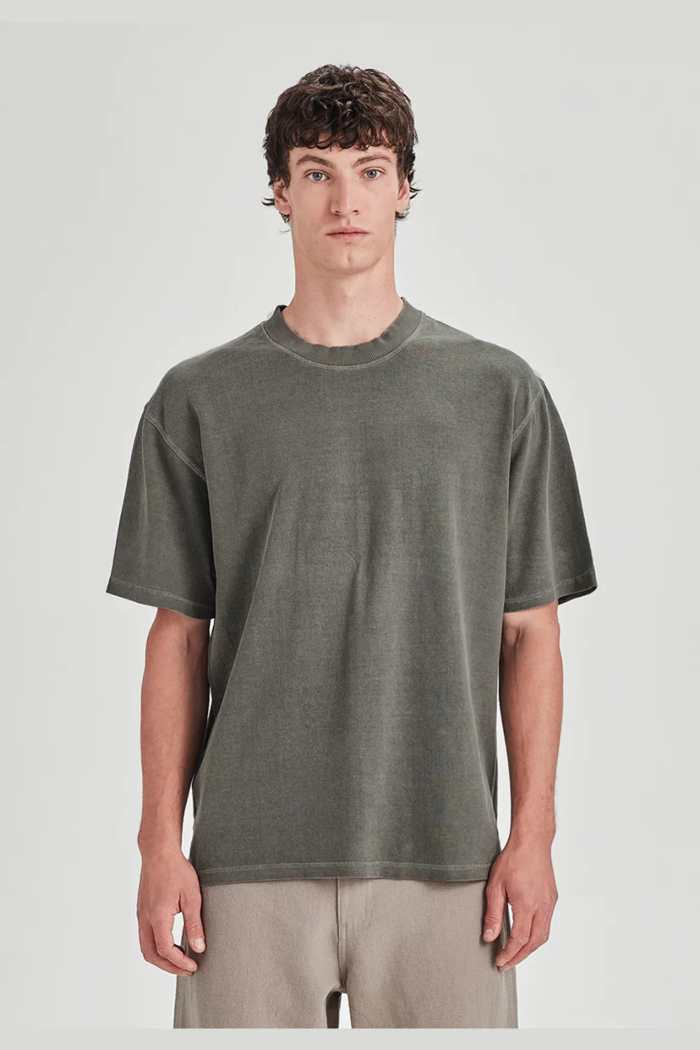 Commoners Hemp Jersey SS Tee - Vintage Fog - Image 2