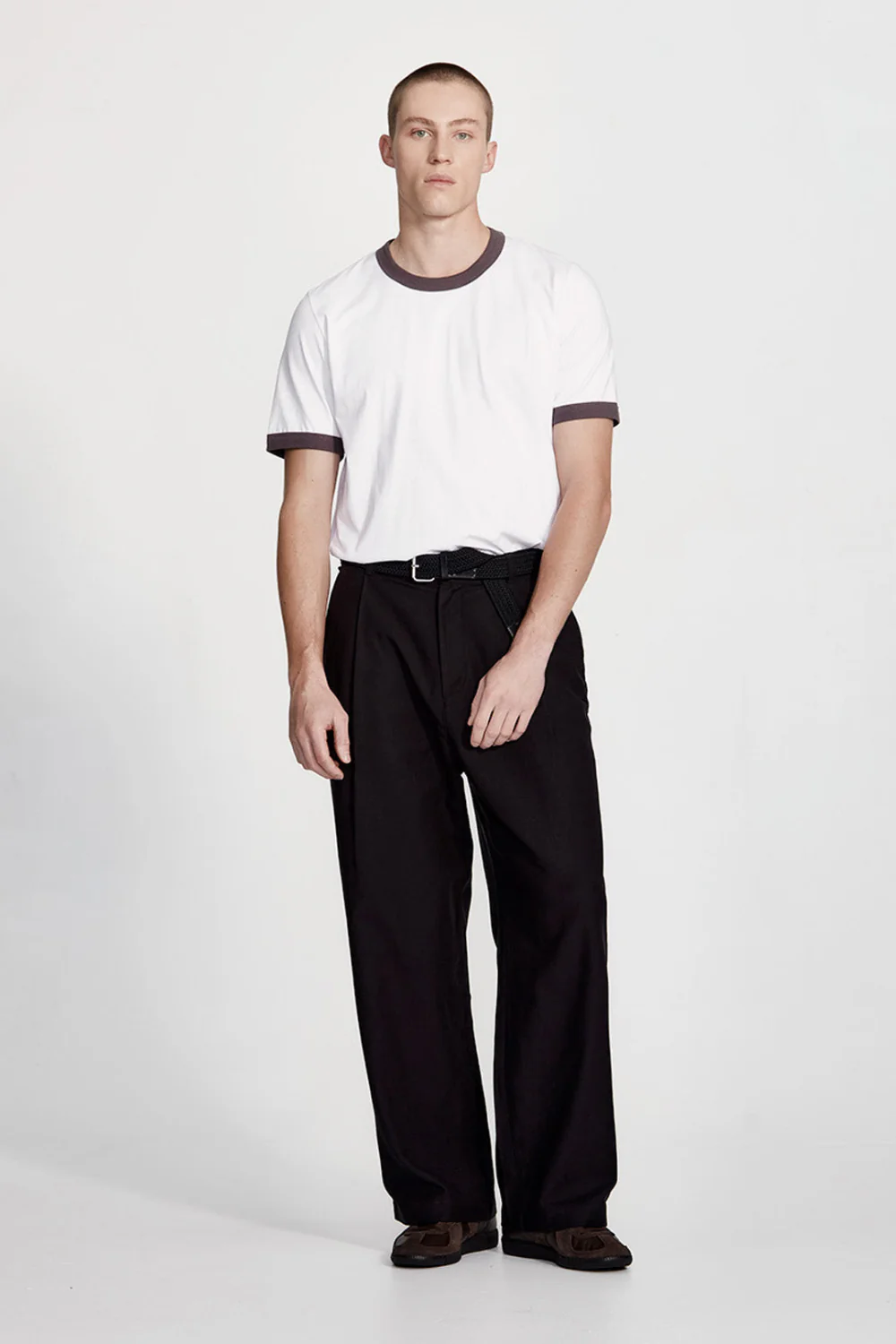 Commoners Wide Leg Pleated Trouser, Black