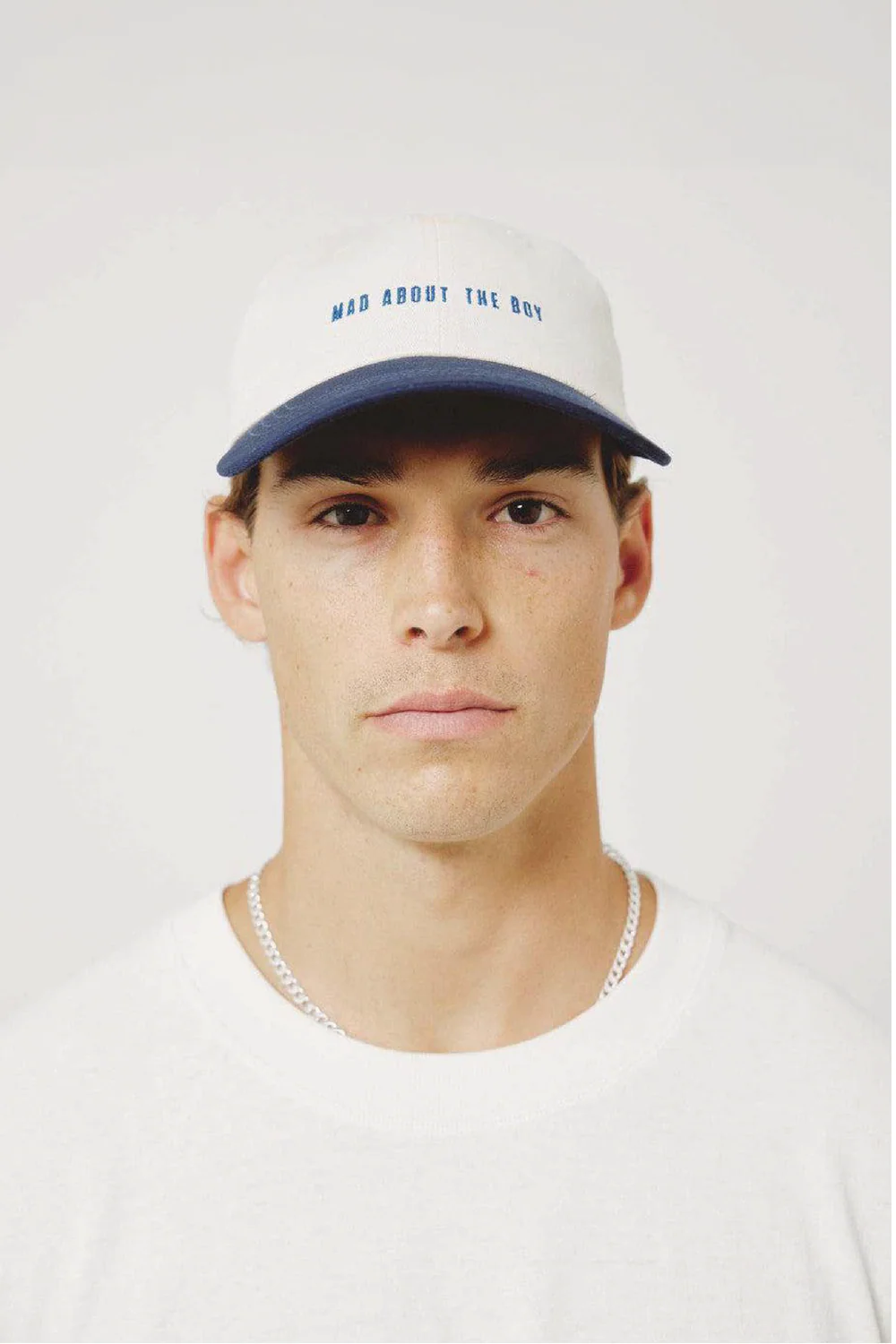 Mad About The Boy Dad Cap - Cream & Navy - Image 3