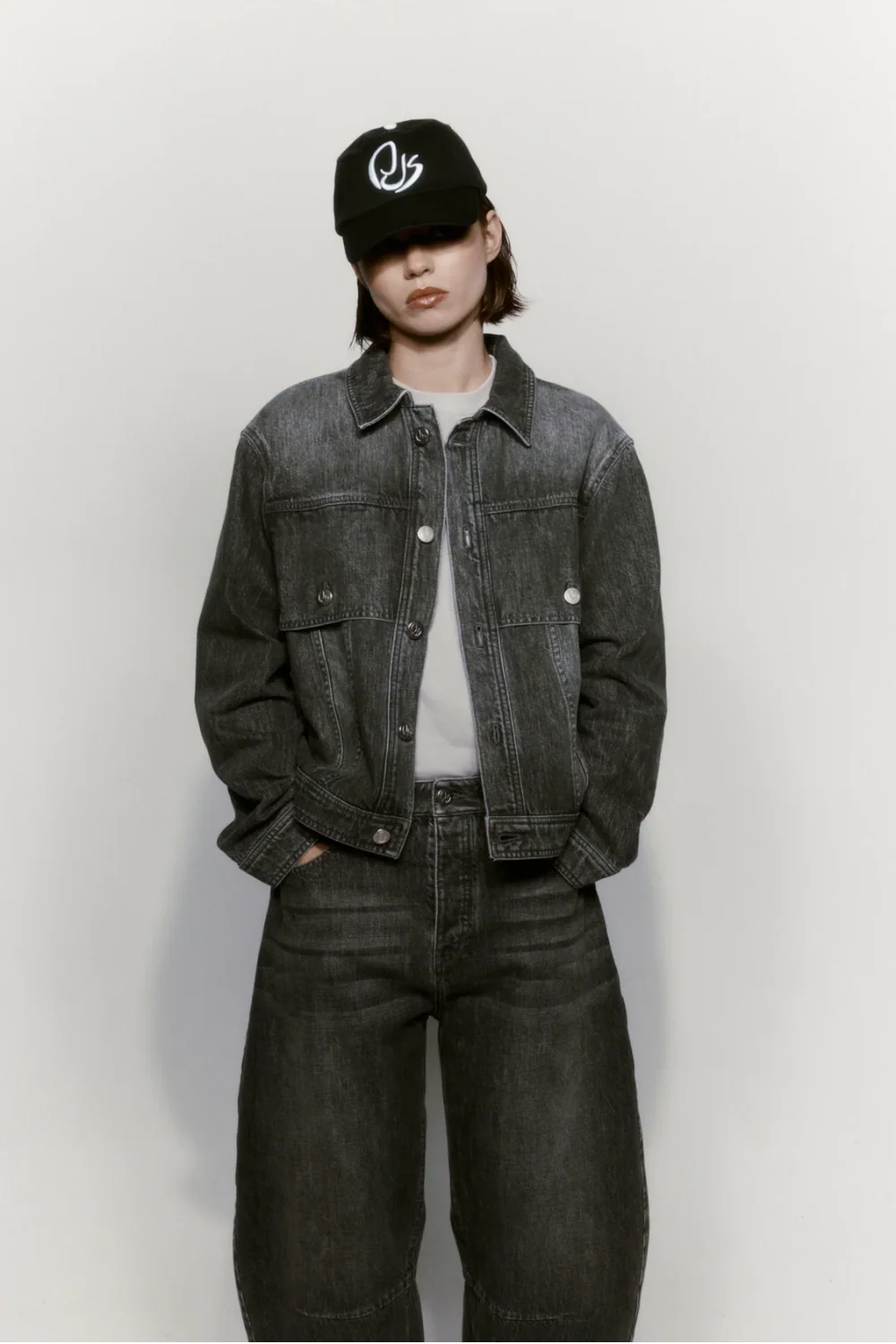 Porter James - Dart-Knee Japanese Denim - Washed Black - Image 4