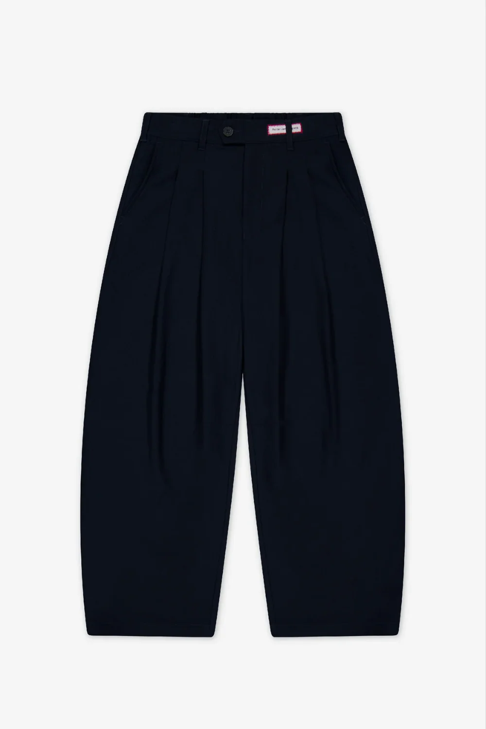 Re-Stocked Dart Knee Pleated Trousers - Navy Seersucker