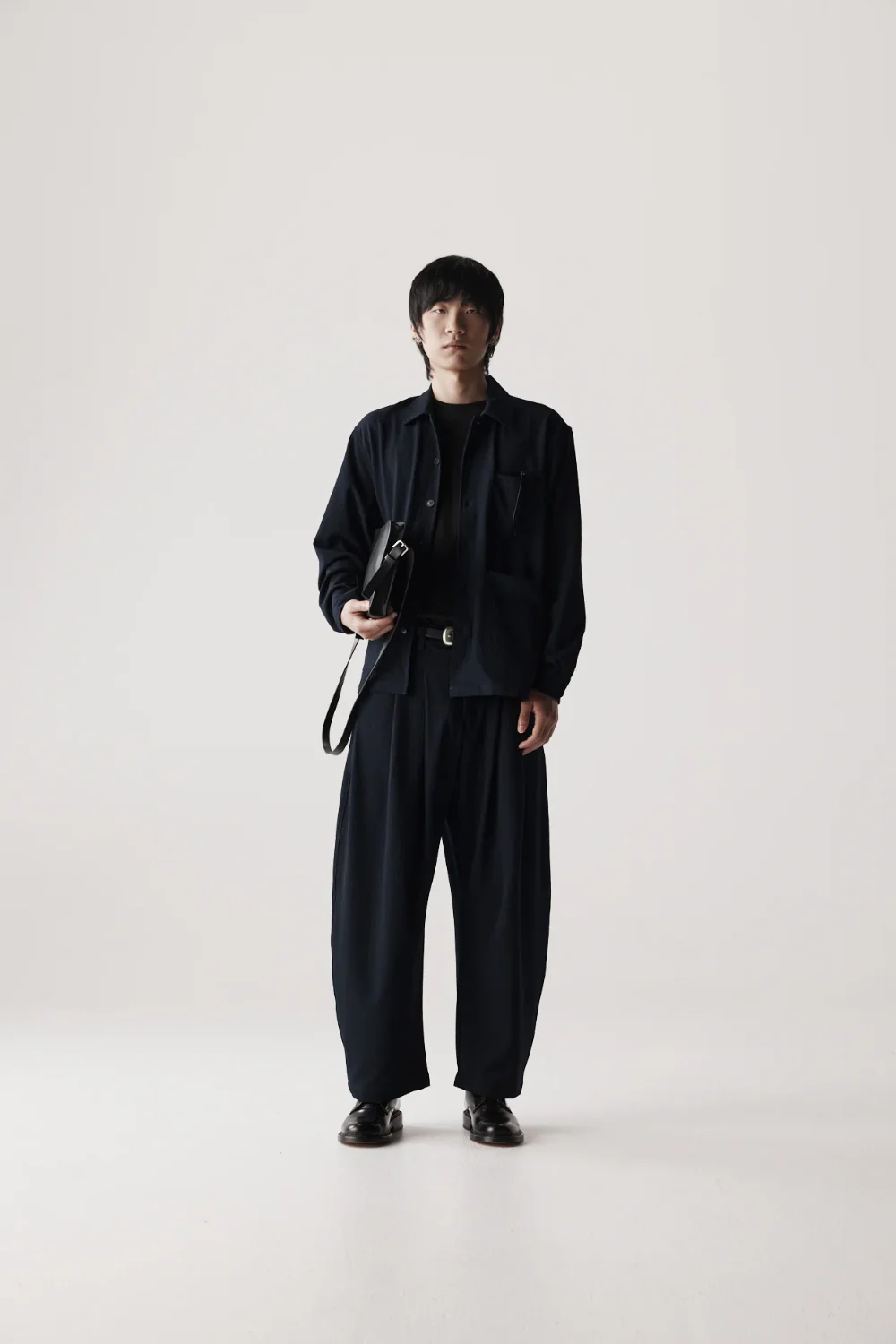 Re-Stocked Dart Knee Pleated Trousers - Navy Seersucker - Image 2