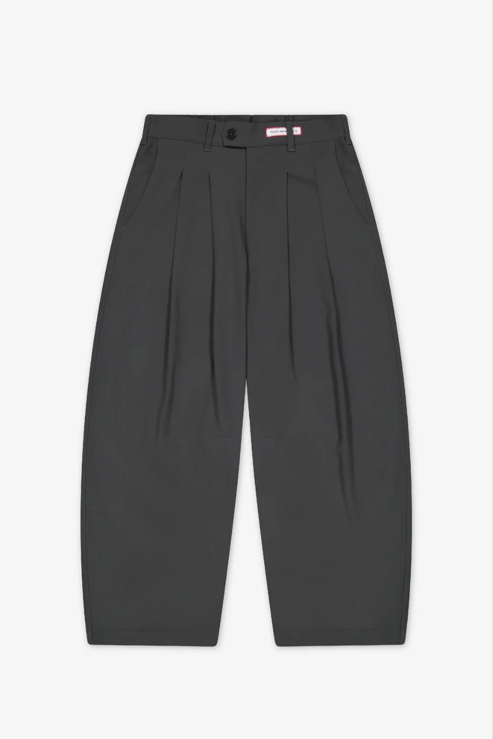Dart Knee Pleated Trousers - Olive Grey Seersucker