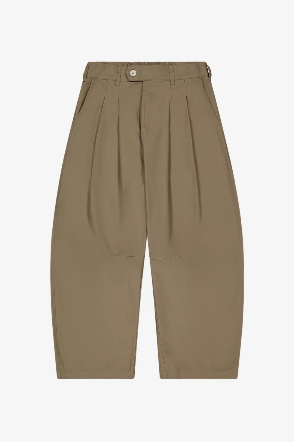 Porter James / Dart-Knee Pleated Trousers Taupe Herringbone