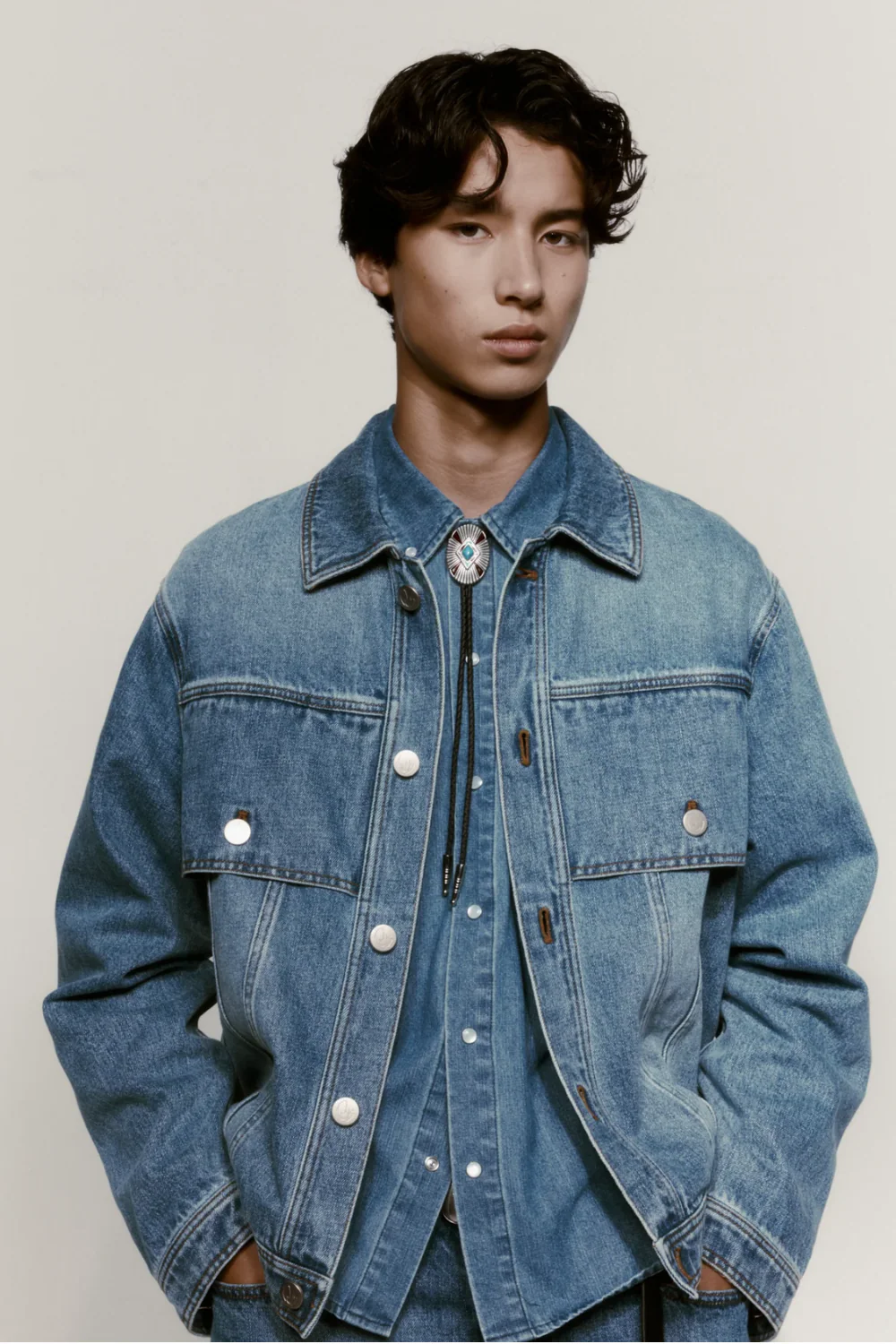 Porter James - Denim Trucker Jacket - Light Mid-Wash - Image 2