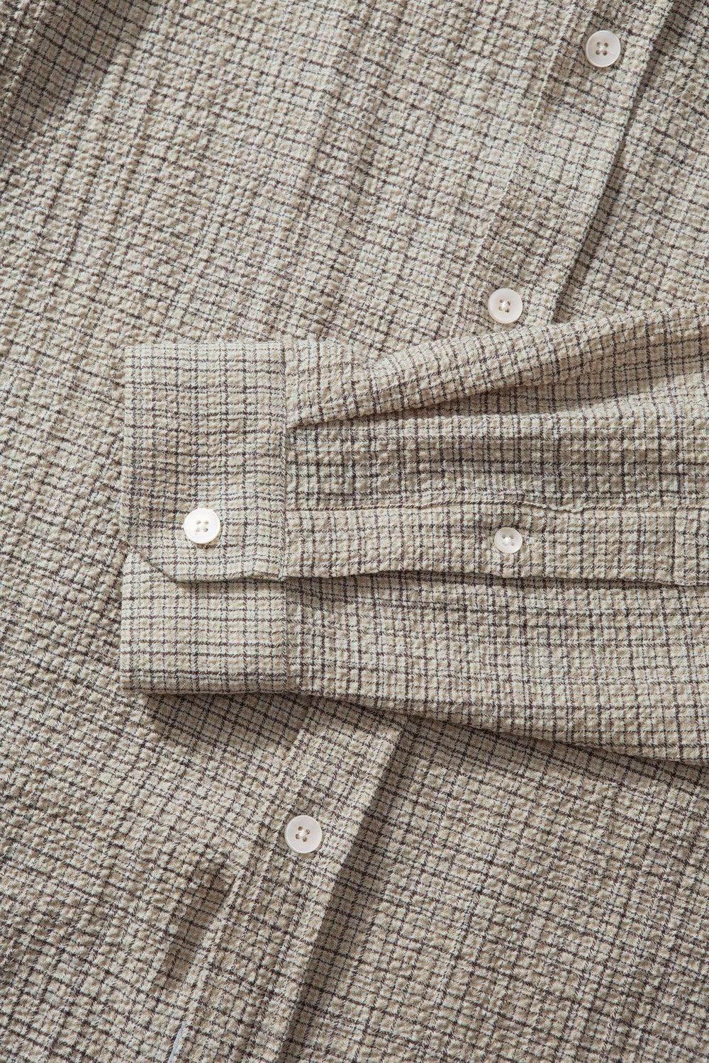 Edmmond Studios Seersucker Shirt Light Brown - Image 3