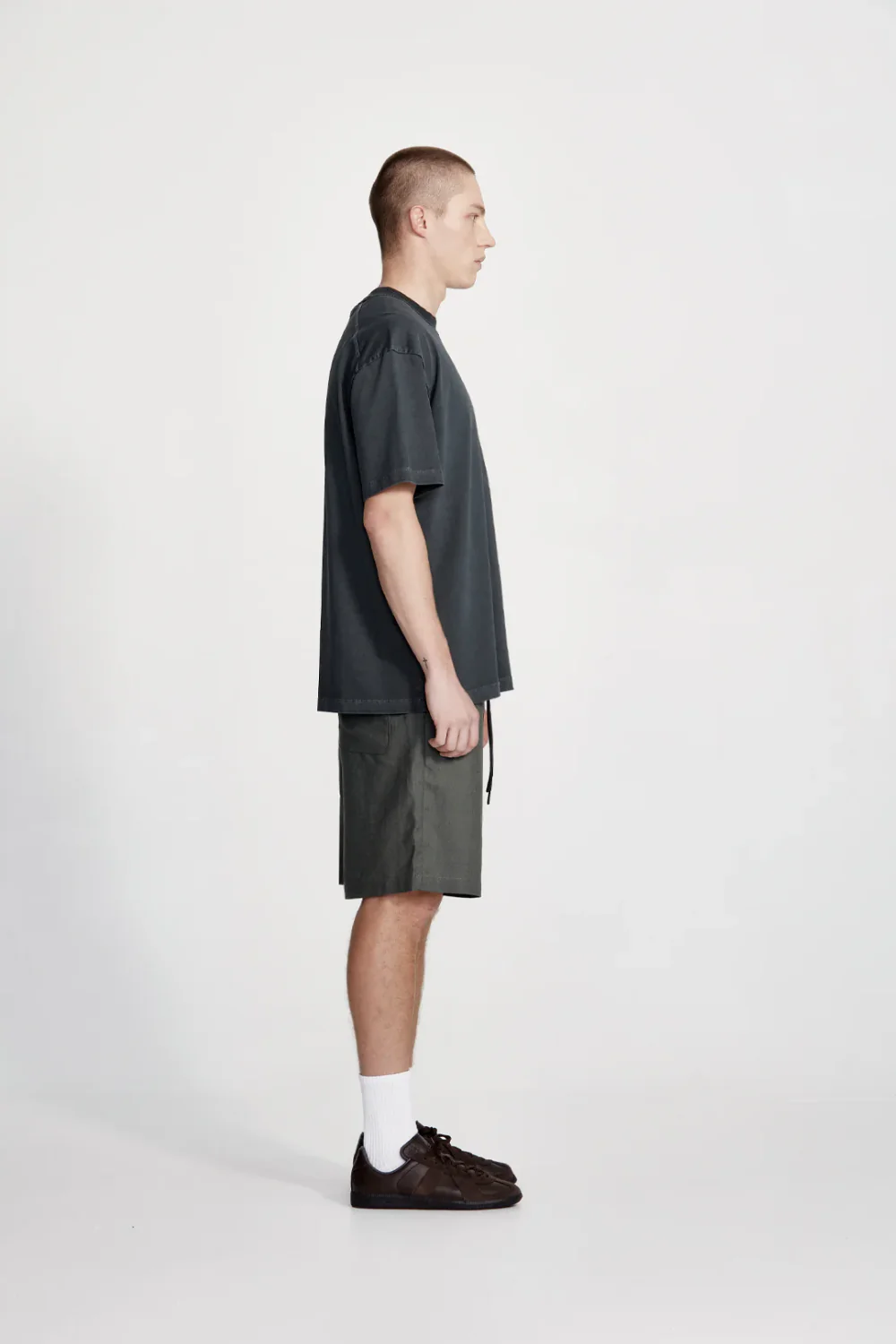 LINEN BLEND STUDIO SHORT FOG - Image 3