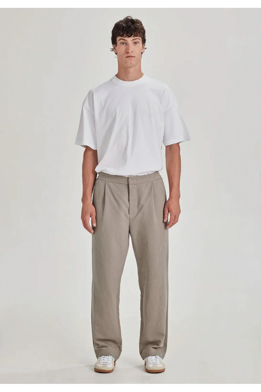 Mens Linen Cotton Work Pant / Smoke - Image 3