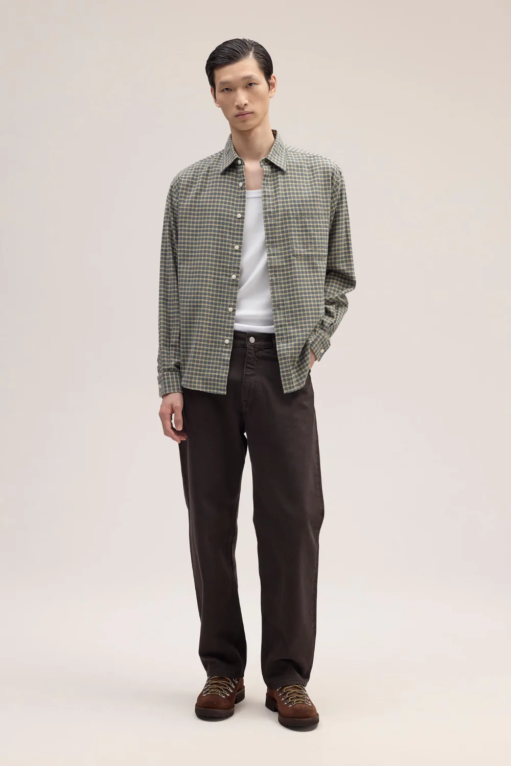 NN.07 Deon Flannel Shirt Coral Check - Image 2