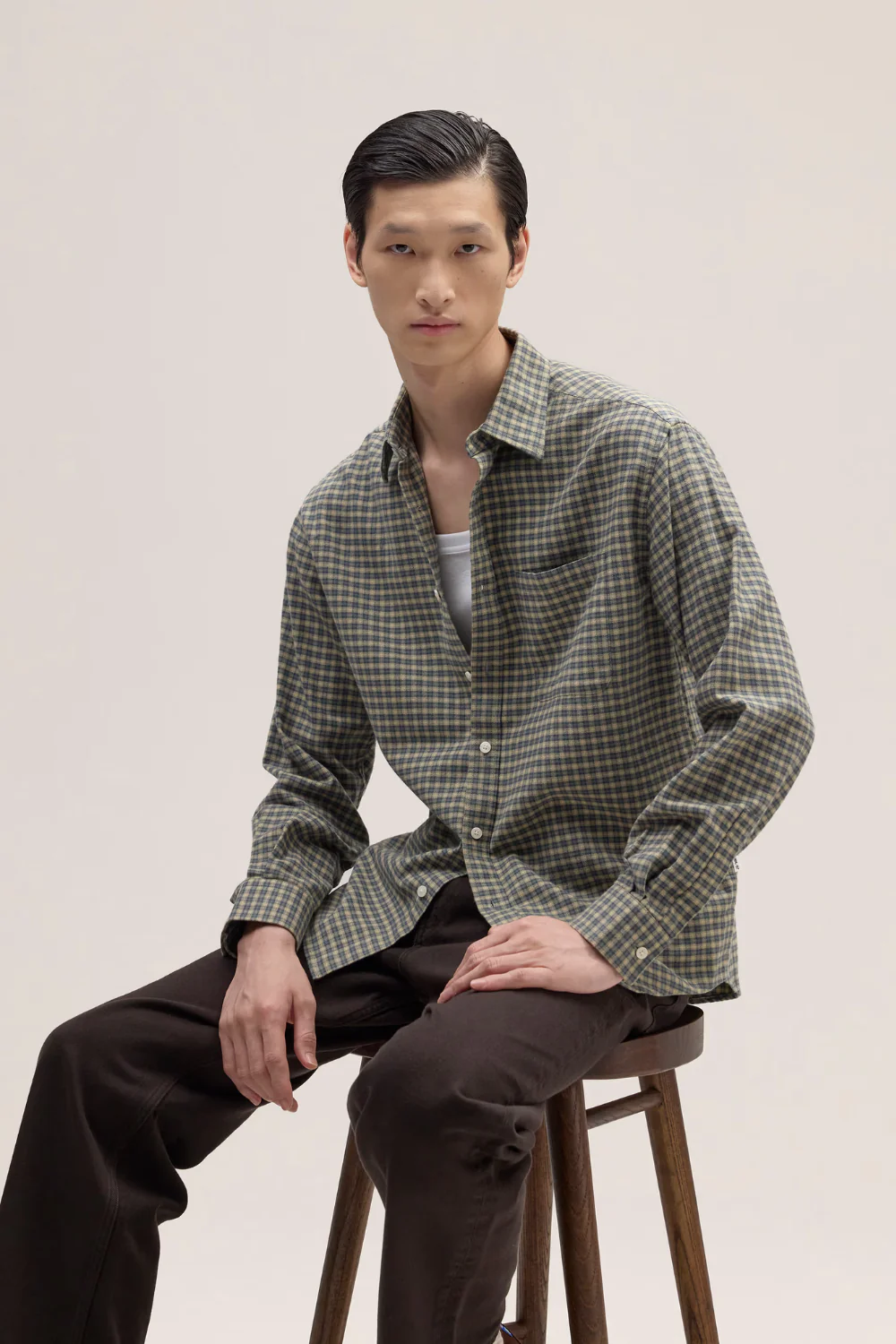 NN.07 Deon Flannel Shirt Coral Check - Image 3