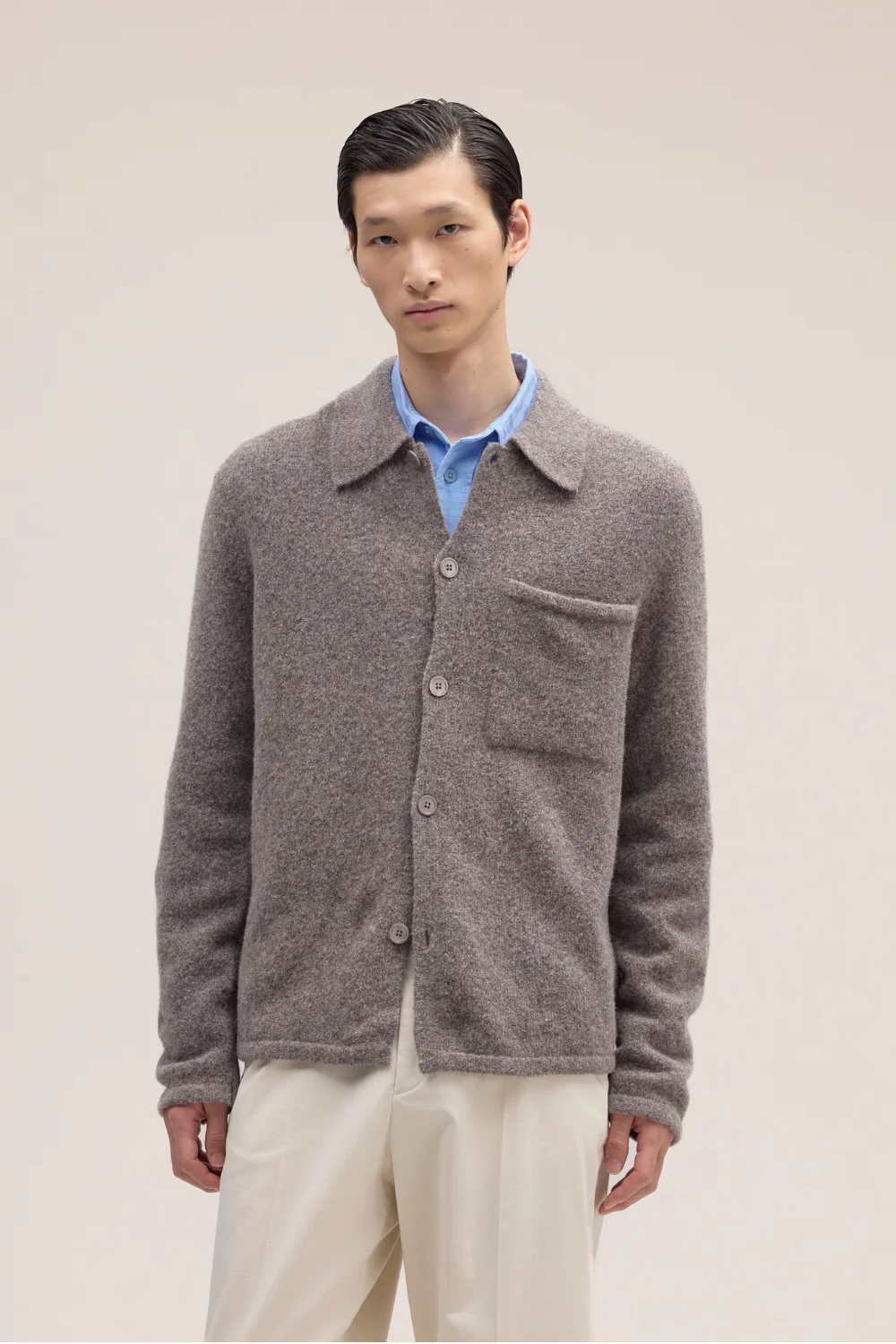NN.07 Jonas Boucle yarn Sweater Mable Husk - Image 2