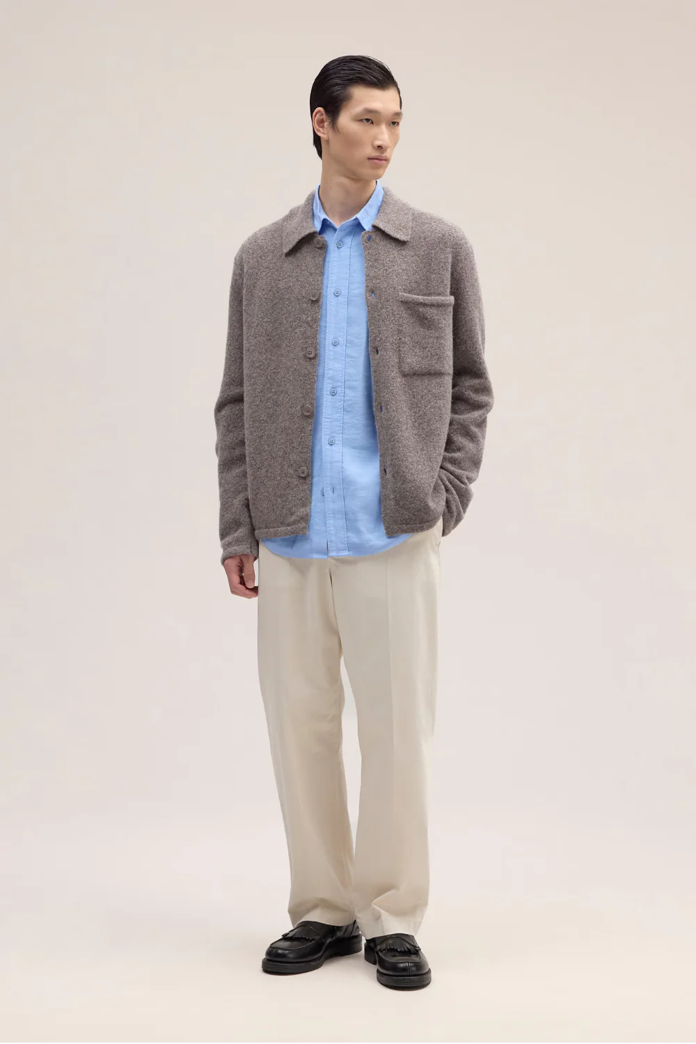 NN.07 Jonas Boucle yarn Sweater Mable Husk - Image 3