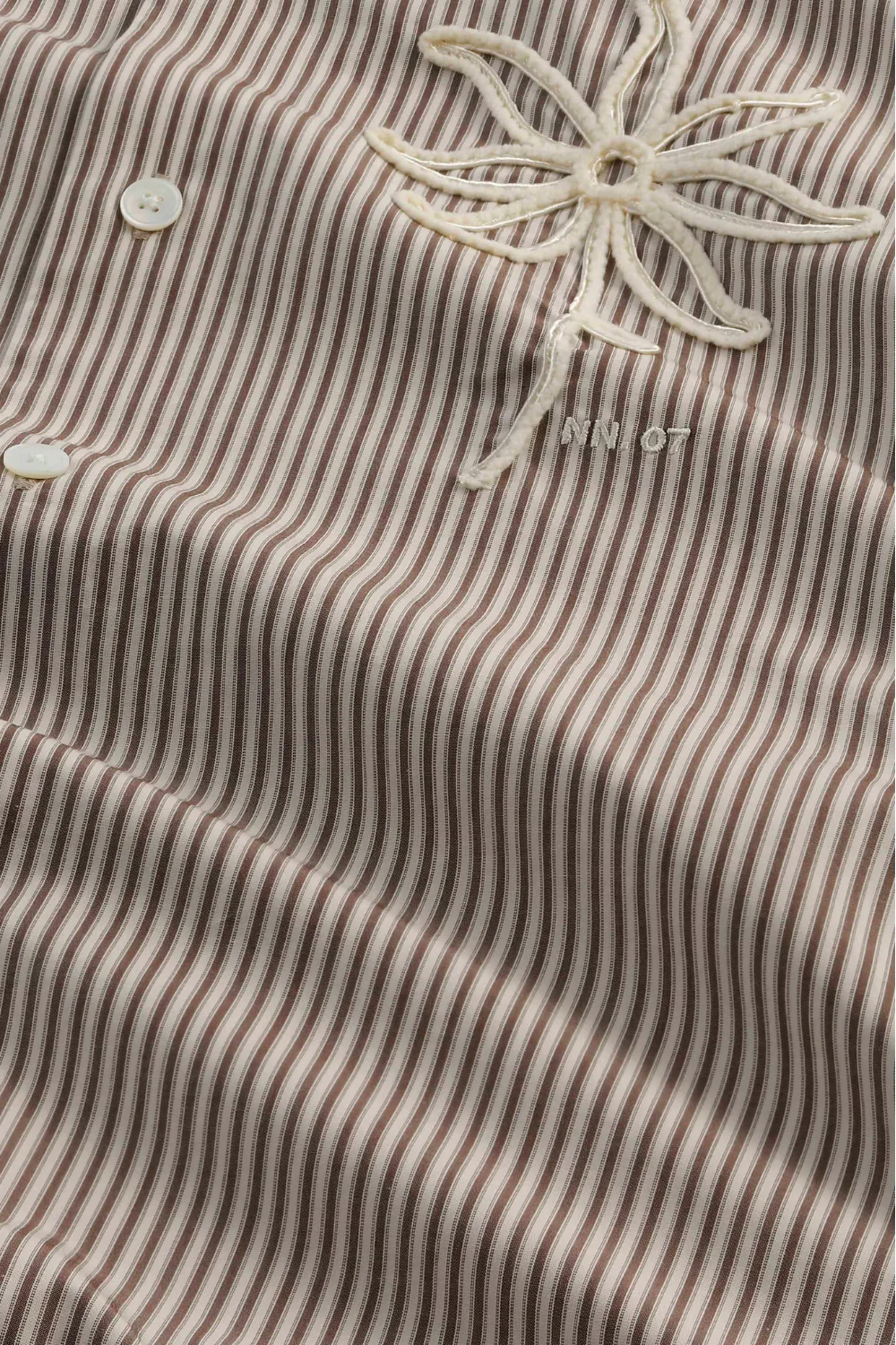 NN.07 Quinsy Pima Cotton Shirt Brown Stripe - Image 4