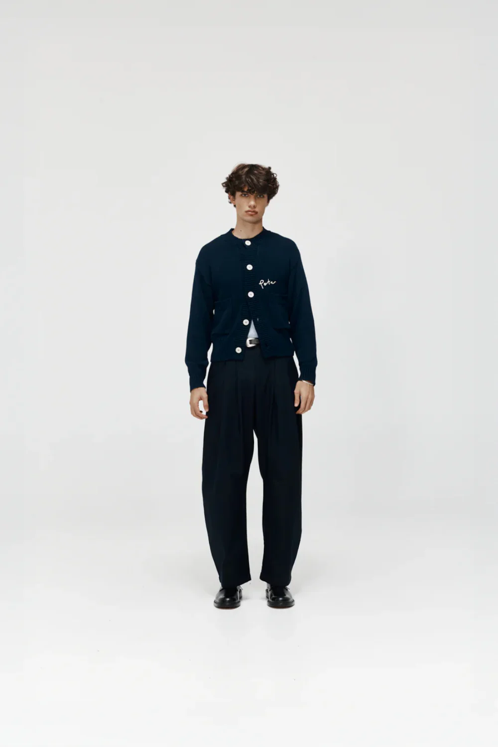 Organic Cotton Cardigan Navy - Image 3