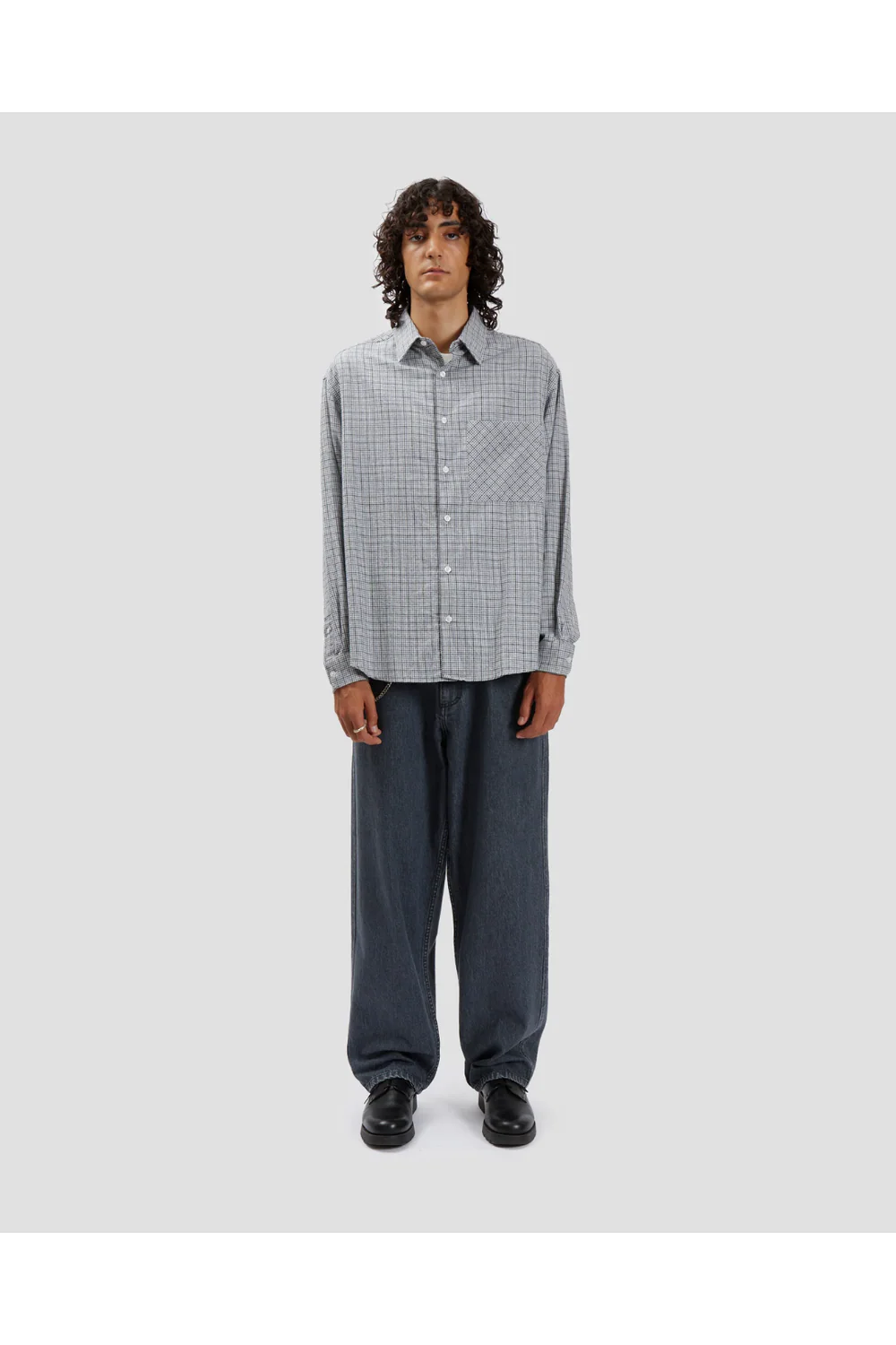 Fairly Normal - Oversized Shirt Check Blue - Image 4