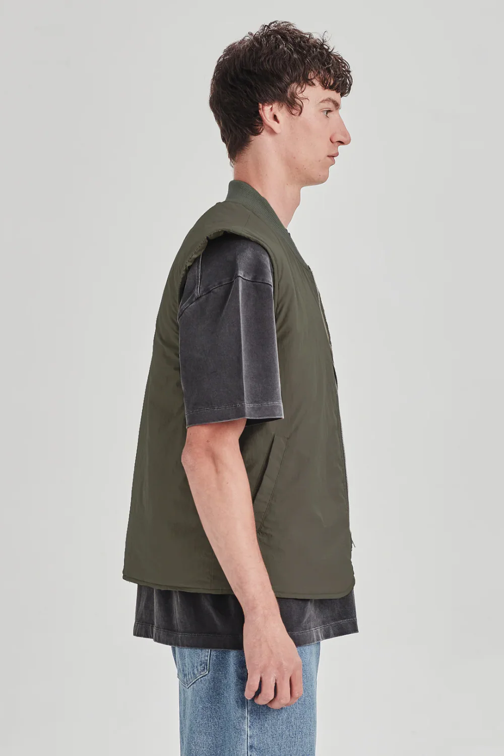 Commoners - PADDED VEST - OLIVE GREY - Image 3