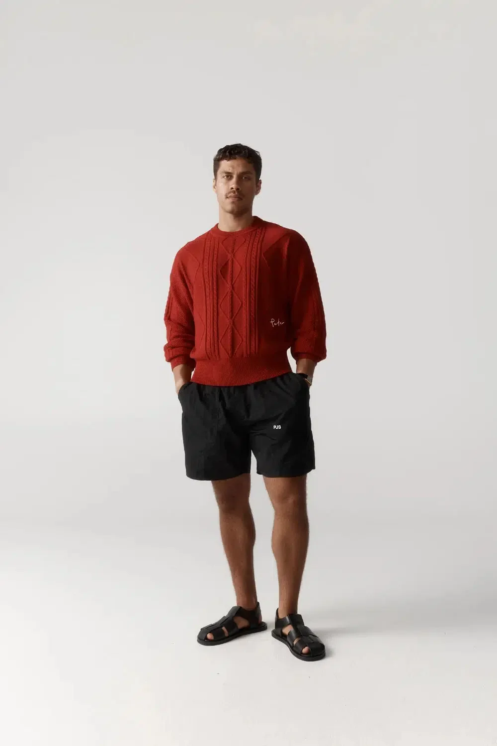 Porter James Sports Cricket Cable Knit Red - Image 3