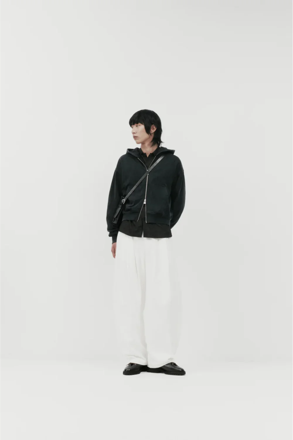 Porter James Sports Dart-Knee Pleated Trousers White Twill - Image 4
