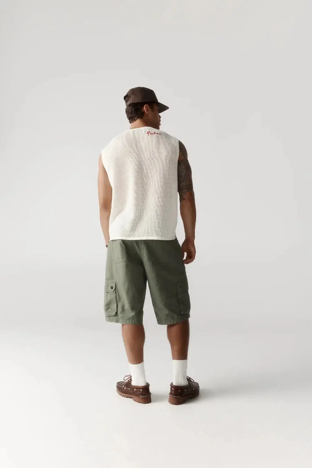 Porter James Sports Knitted Mesh Vest Ivory - Image 4