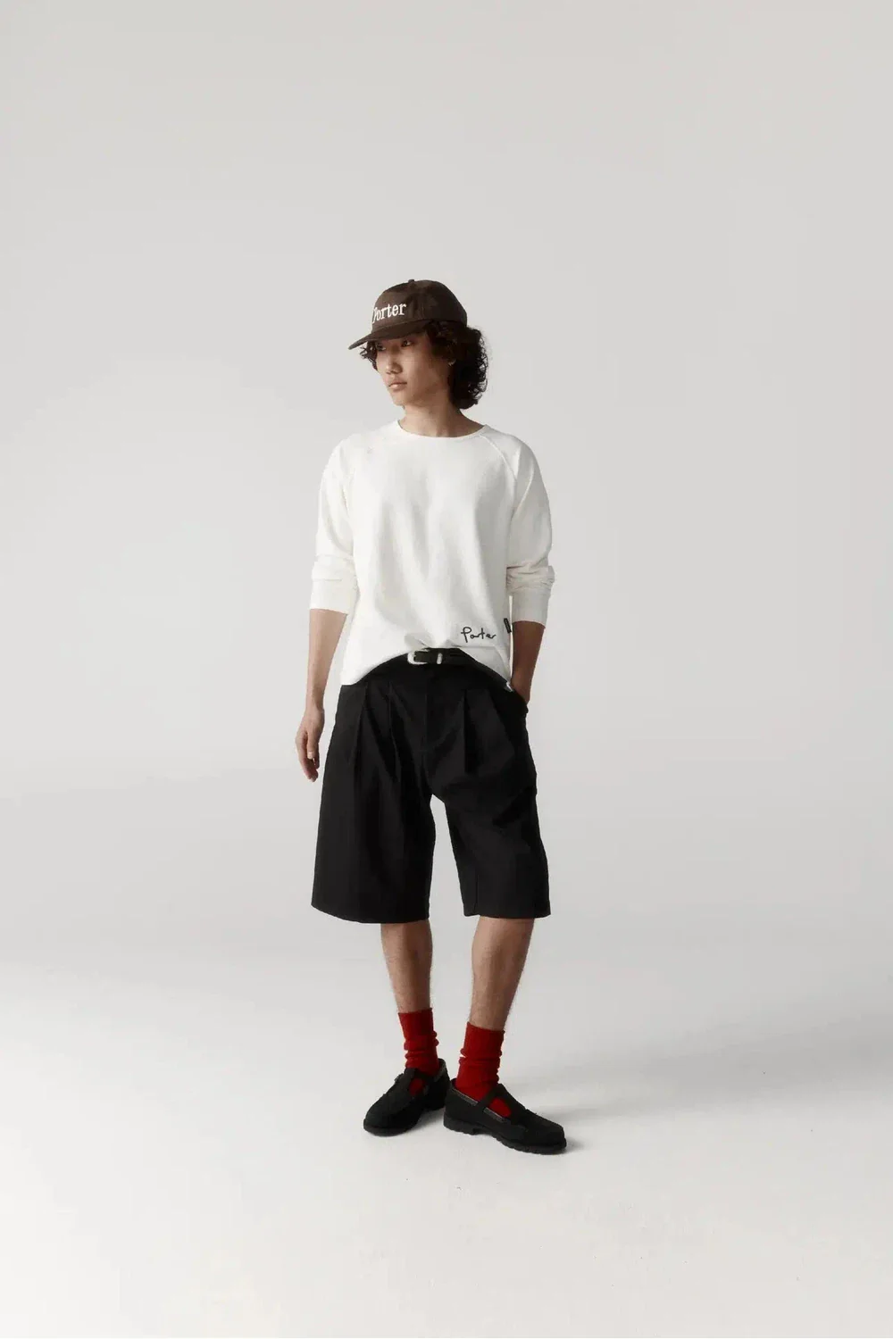 Porter James Sports Long Sleeve Waffle Raglan White - Image 3