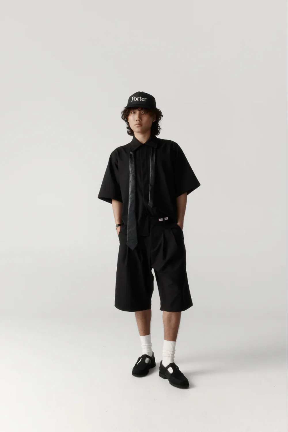 Porter James Sports Pleated Porter Shorts Black - Image 3