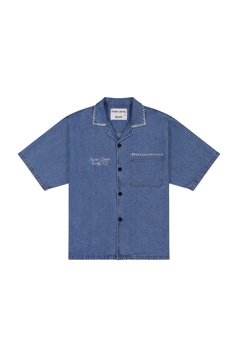 Porter James Sports Revere Shirt w/Pocket Denim