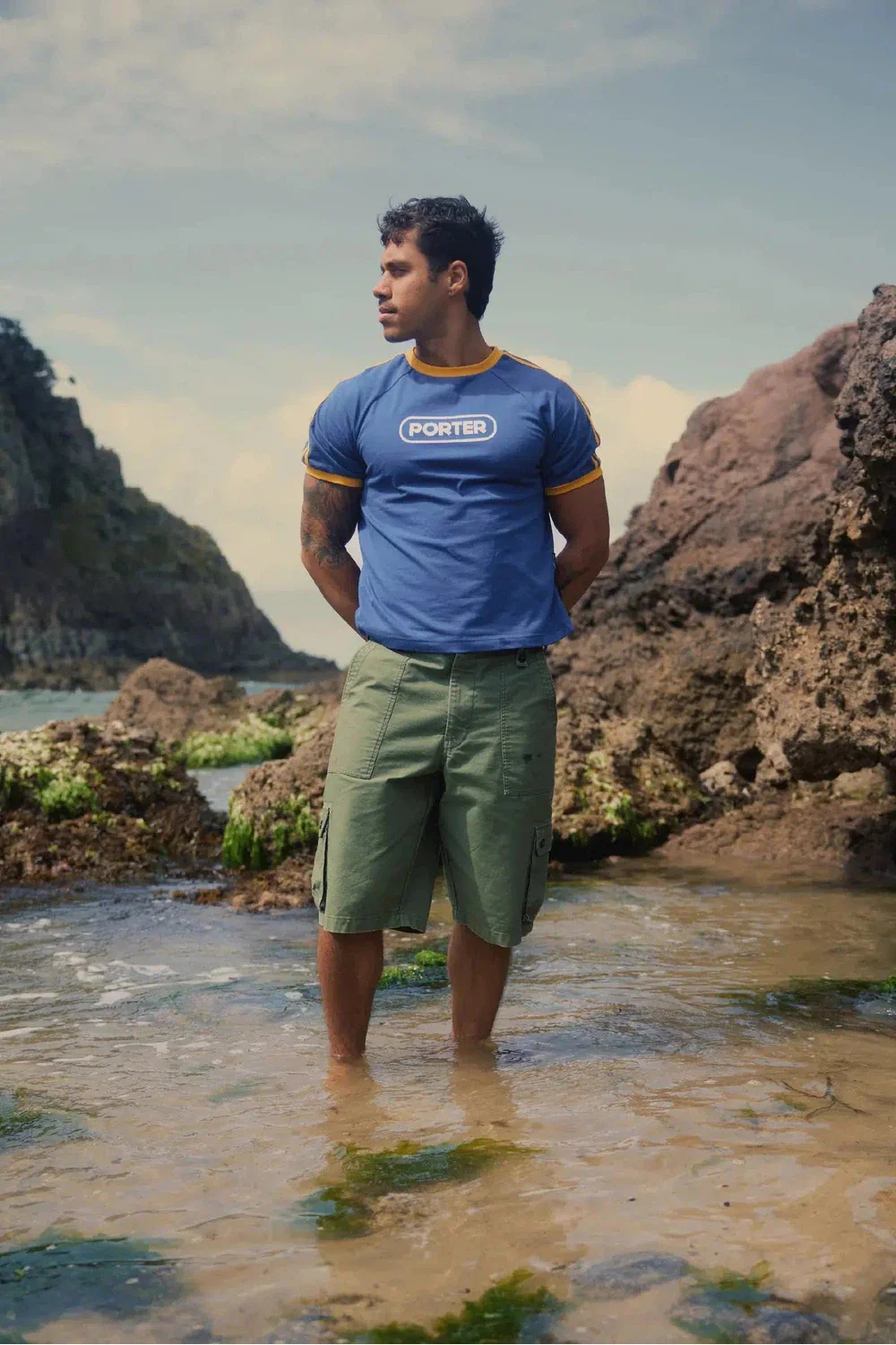 Porter James Sports Ringer Sports Tee Blue + Yellow - Image 4