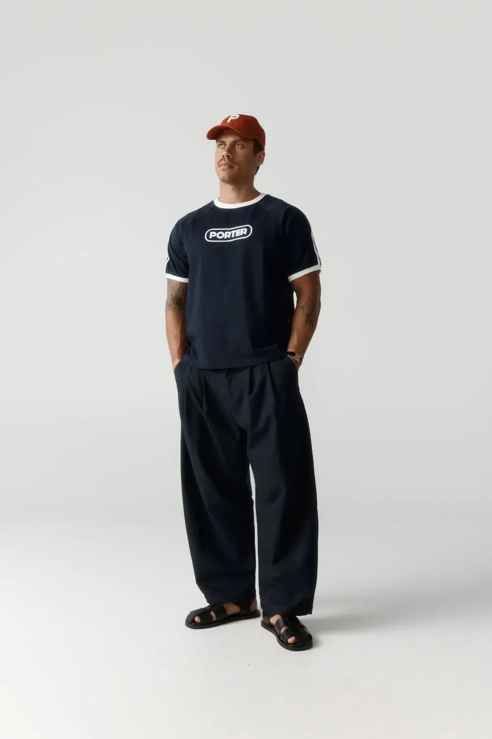 Porter James Sports Ringer Sports Tee Navy - Image 3