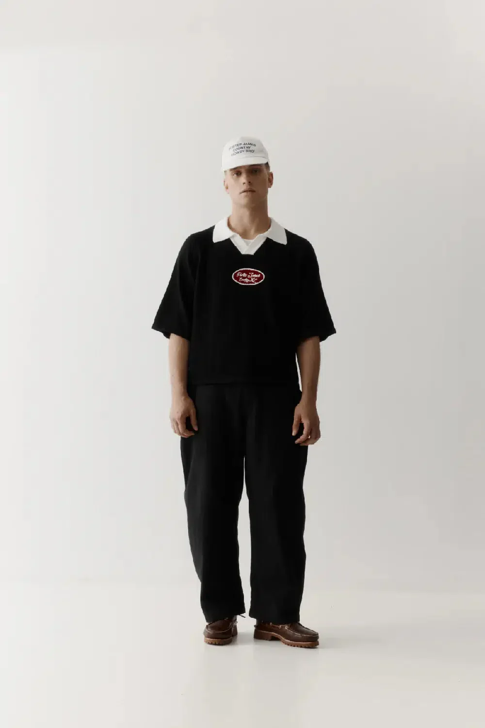 Porter James Sports S/S Cropped Rugby Knit Black/White - Image 5
