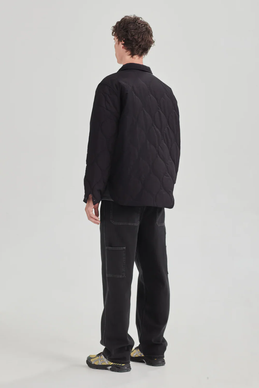 QUILTED ZIP JACKET - BLACK - Image 3