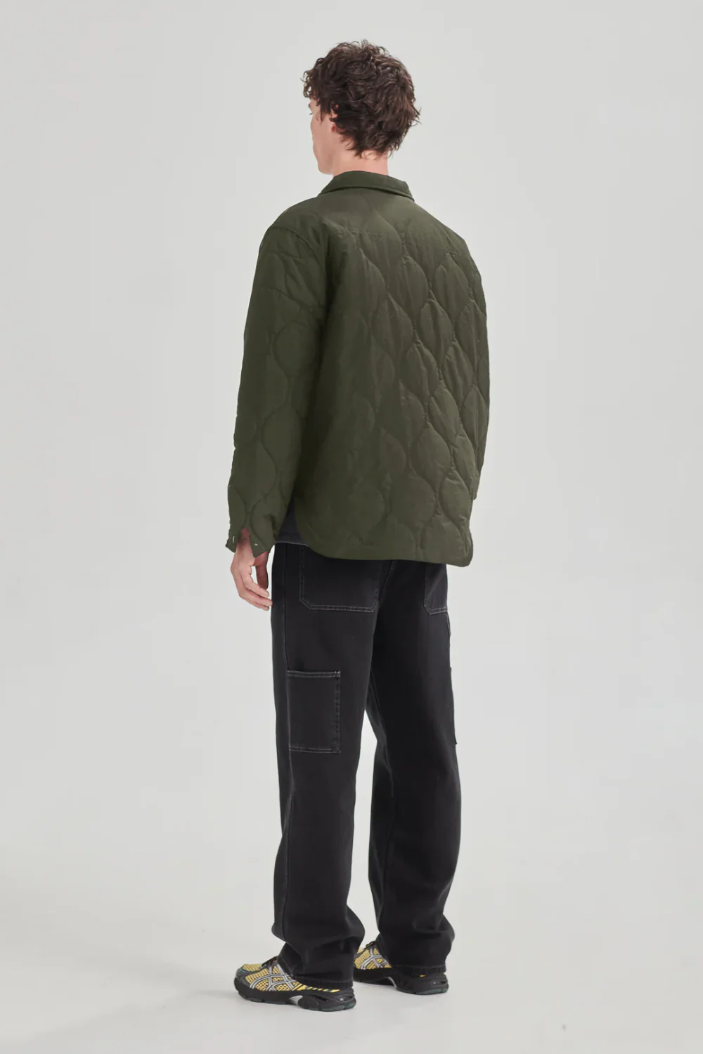 QUILTED ZIP JACKET - OLIVE GREY - Image 3