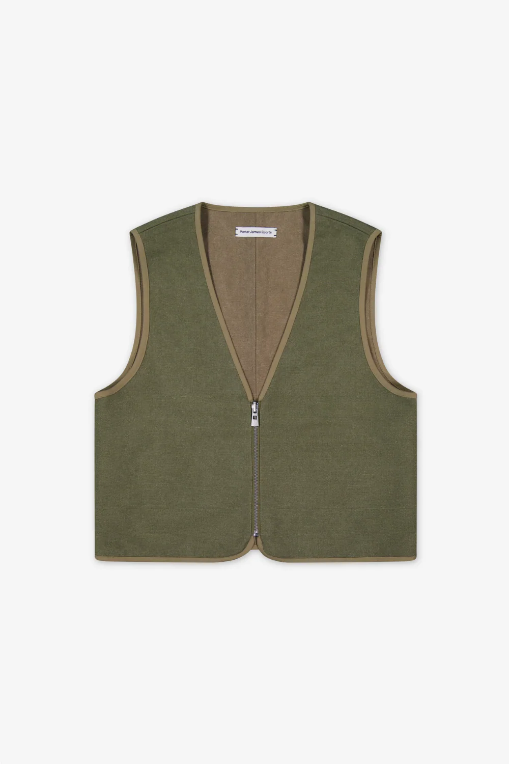 Porter James - Reversible Waistcoat - Tan / Olive Canvas