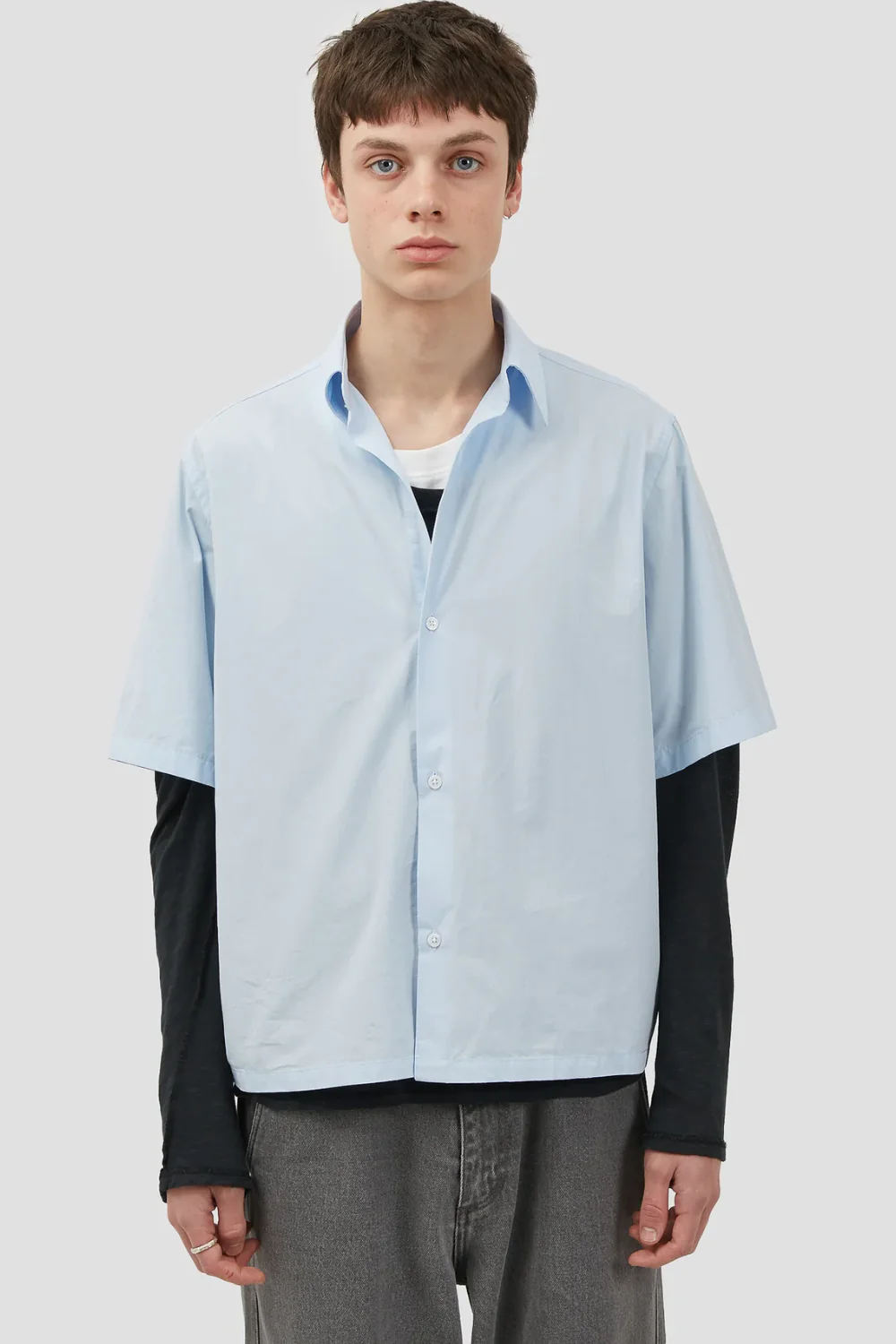 S/S Shirt Poplin Light Blue - Image 2