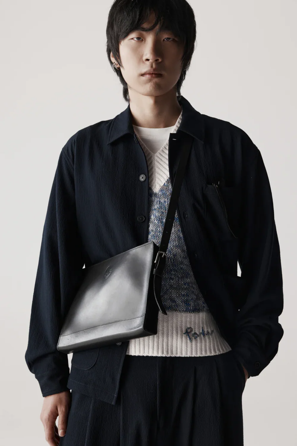 Seersucker Shacket - Navy - Image 3