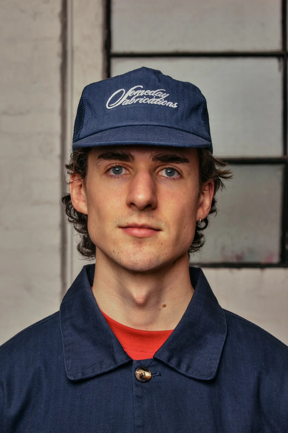 SOMEDAY FABRICATIONS SCRIPT HBT TRUCKER CAP | NAVY - Image 2