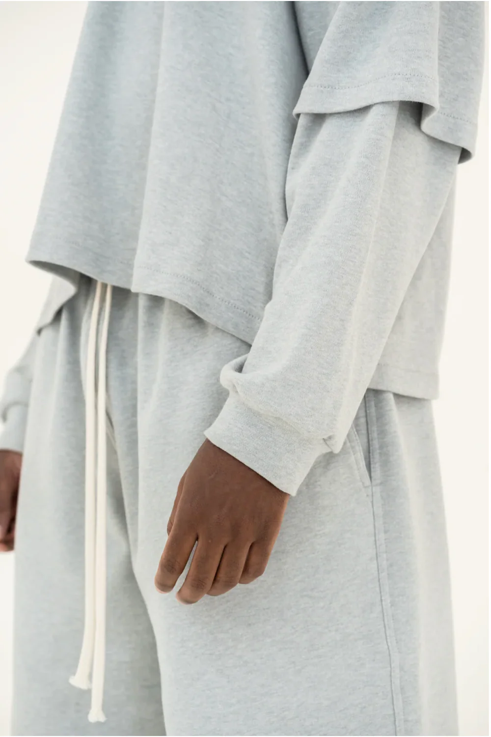 THE DOUBLE SLEEVE T-SHIRT - MELANGE - Image 4