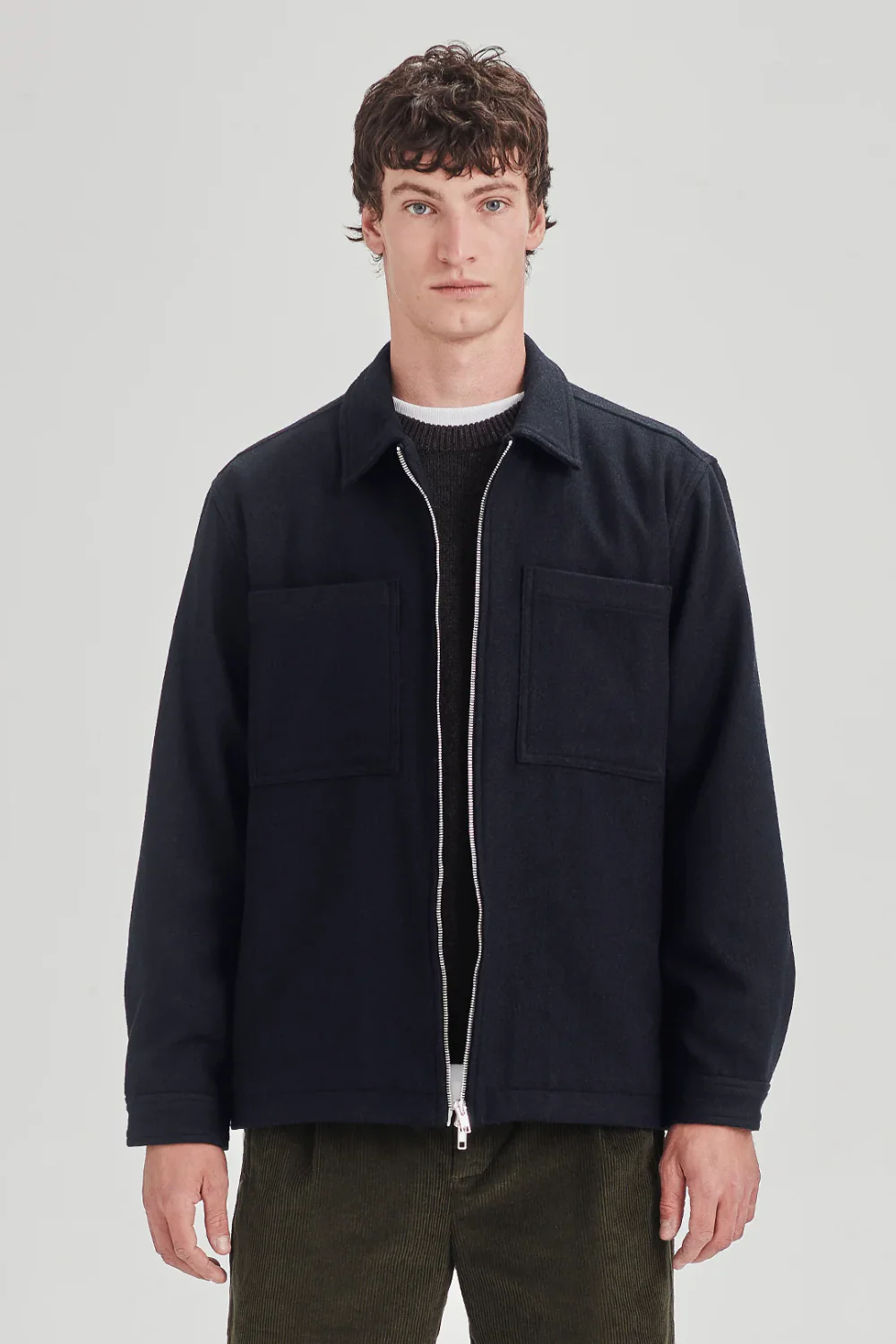 WOOL BLEND SHACKET / NAVY - Image 2